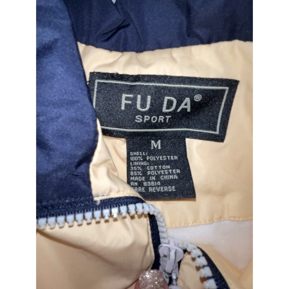 FUDA Sport Womens Jacket Blue Pastel Yellow Size Medium - Picture 2 of 11